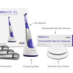 ProMate™ CL Cordless Hygiene Handpiece - ProMate™ CL Cordless Hygiene Handpiece Kit: 1 X Motor   3 X Autoclavable Sheaths   100 X Disposable Barrier Sleeves     1 X Charging Base   1 X Foot Pedal   1 X AC Adapter