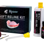 Rodin® Soft Reline Kit - Rodin Soft Reline Kit   50 ML Silicone Cartridge   10 ML VPS Adhesive Primer   6x 1:1 Wide Mouth Mixing Tips   6x Applicator Swabs   Tapered Cone Finishing Stone   And Brown Polishing Wheel